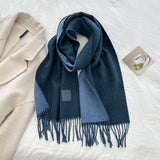 Cwasc03138_Winter Wool Reversible Tassel Scarf For Couples