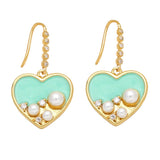 RETRO COLORED HEART SHAPED PEARL EARRINGS_CWAJE1019