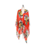 SUNFLOWER PRINT FRONT OPEN KIMONO FOR SUMMER_CWASC0796