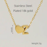 18K GOLD HEART LETTER PENDANT NECKLACE_CWAJE0692