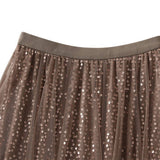 SEQUIN TULLE A LINE MAXI SKIRT WITH FLOWING DRAPE_CWBMS0377