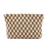 KNITTED CHECKERBOARD MAKEUP BAG PEN BAG_CWAB1210