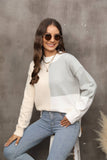 With Irregular Knit Loose Pullover Sweater