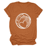 LOVE FOOTBALL T SHIRT CASUAL PLUS SIZE TOP_CWTTSL0509