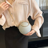 DIAMOND STUDDED SPHERICAL EVENING BAG CLUTCH _CWAB3247