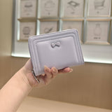 Cute Bow Zip Bifold Wallet For Women_Cwab06227