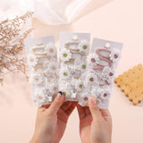 FRESH DAISY HAIR CLIP SET HANDMADE FABRIC CLIPS_CWAHA6712