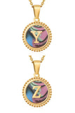SIMPLE ROUND ALPHABET INITIALS PENDANT NECKLACE_CWAJE215