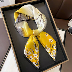 CAMELLIA SILK SCARF FRENCH RETRO SQUARE WRAP_CWASC0618