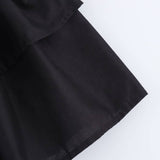 SOLID COLOR V NECK HALTER PATCHWORK DRESS_CWDHL0984