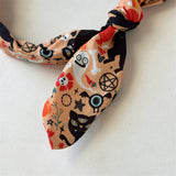 Halloween Skull Bunny Ear Headband Print_Cwaha07597