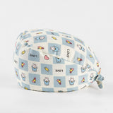 CHERRY BEAR PRINTED NURSE CAP PURE COTTON HAT_CWAH3324