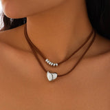 Vintage Irregular Alloy Turquoise Necklace Set_Cwmm3187