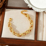 Vacuum Plated 18K Gold Non-Fading Chain Bracelet_Cwmm3725