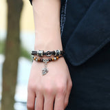FASHION LEATHER MULTI LAYER BRAIDED LEAF BRACELET_CWMM4512