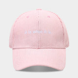 Corduroy Letter Baseball Cap Women Trendy_Cwah04649
