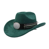 MEN WOMEN SUEDE COWBOY FEDORA HAT WESTERN_CWAH04505