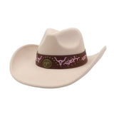 MEN WOMEN FELT FEDORA HAT ETHNIC COWBOY_CWAH04451