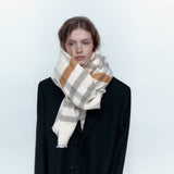SOFT CHECKERED SCARF WARM WINTER FOR STUDENTS_CWASC2328