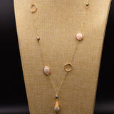 HIGH END VINTAGE DIAMOND PEARL NECKLACE FOR WOMEN_CWAJE3912