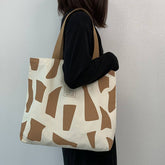 Tote Bags Canvas With Color Block Stitching_Cwab2041
