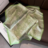 GREEN FLORAL SQUARE NECK SCARF FOR WOMEN_CWASC0538