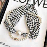 Pearl Magnetic Skinny Silk Neck Scarf_Cwasc03931