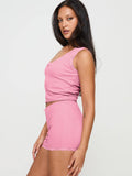 Strappy High-Waisted Shorts With Lace Edges Suit