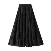 REVERSIBLE SHIMMER PLEATED HIGH WAIST TULLE SKIRT_CWBMS0325