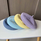 KNITTED ICE SILK BREATHABLE SOLID COLOR BERET_CWAB2901