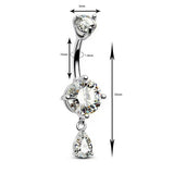 ROUND TEARDROP CZ BELLY RING IN STAINLESS STEEL_CWMM9246