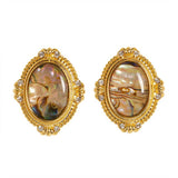 COLORFUL ABALONE EARRINGS WITH DIAMONDS AND ZIRCON_CWMM4353