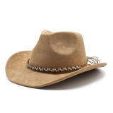 FELT SUEDE LIKE BEADED COWBOY FEDORA UNISEX HAT_CWAH0822
