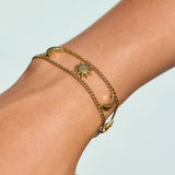 CLASSIC 18K GOLD SUN MOON STAINLESS BRACELET_CWAJE4712