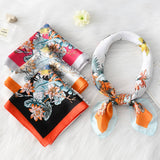 LUXURY STYLE FLORAL SATIN SQUARE SCARF FOR SUMMER_CWASC1162