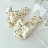 BIRTHDAY DOG BOWKNOT WOMENS HOME SLIPPERS_CWMM2971