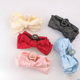 Cwaha07430_Large Bow Fabric Hair Claw Clip For Women