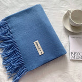 COLORBLOCK TASSEL SCARF THICK WRAP FOR STUDENTS_CWASC2281