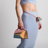 GEOMETRIC CONTRASTING COLOR PATCHWORK HANDL BAG_CWAB1932