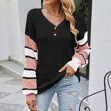 Striped Cardigan Button Knit