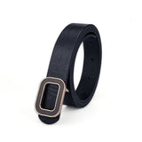 NEW LEATHER WOMENS BELT RECTANGULAR BUCKLE BELT_CWABE0701