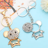 CREATIVE DIAMOND INLAID RAT KEYCHAIN PENDANT_CWAJE0958