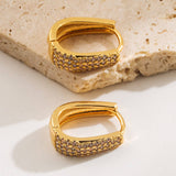 ELEGANT HOOP EARRINGS GOLD PLATED FALL STYLE_CWMM8531