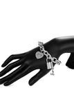 Embossed Heart And Lock Shaped Pendent Bracelet_Cwaje245