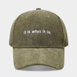 Corduroy Letter Baseball Cap Women Trendy_Cwah04649