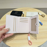 Cute Bear Print Wallet With Strap For Students_Cwab06241