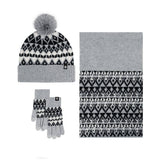 Winter Warm Jacquard Knitted Hat 3-Piece Set_Cwmm2794