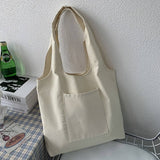 SOLID COLOR LITERARY BLANK HAND PAINTED CANVASBAG_CWAB2131