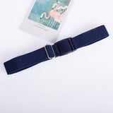 SOLID COLOR PLASTIC BUCKLE ELASTIC BELT_CWABE0681
