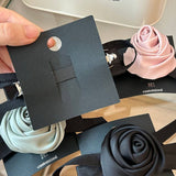 ROSE BOW FASHION FLOWER HAIR SCRUNCHIES_CWAHA1740